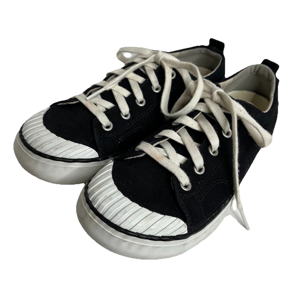 KEEN Elsa IV Sneaker Black Canvas Women's 7 Casual Lace Up Shoes Y2K